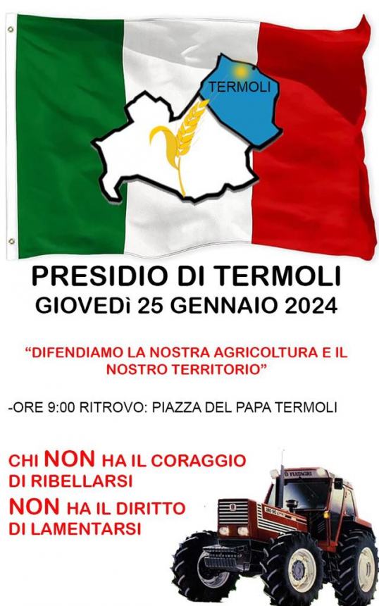 «Chi non ha il coraggio di ribellarsi non ha il diritto di lamentarsi», agricoltori in protesta a Termoli