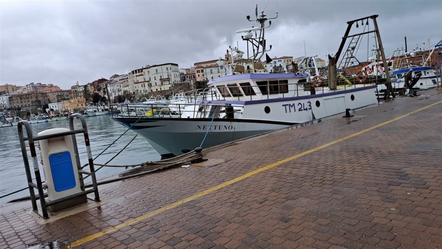 Pescherecci fermi al porto di Termoli