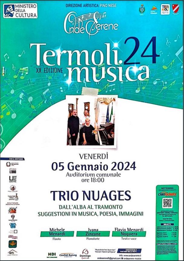 Trio Nuages apre la 20esima stagione di TermoliMusica: parla Flavio Menardi Noguera