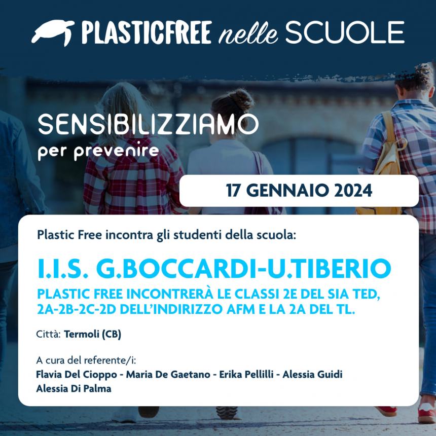 #Plasticfree nelle scuole: sensibilizziamo per prevenire