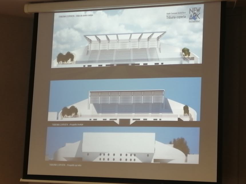 Stadio Bucci, ok dal Coni e presentato progetto: “Tribuna di 800 posti, circa 2 anni per i lavori”