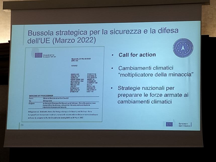 AAA Vasto a Palazzo della Minerva del Senato alla conferenza su clima, difesa e sicurezza