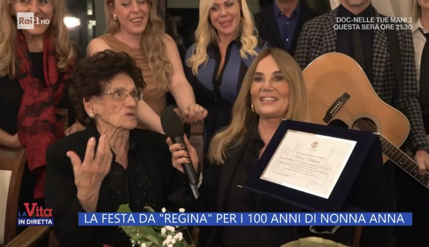 I 100 anni della vastese Anna Satriano protagonisti a "La vita in diretta"