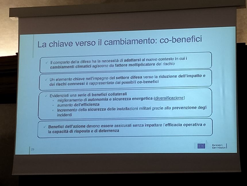 AAA Vasto a Palazzo della Minerva del Senato alla conferenza su clima, difesa e sicurezza