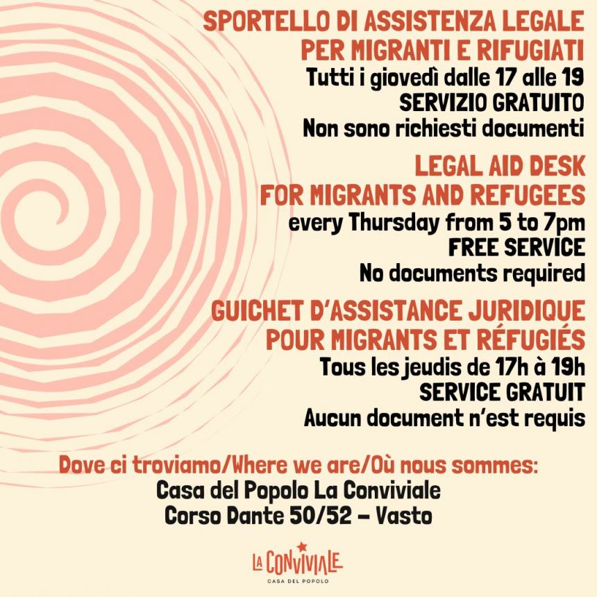 Corso di italiano e sportello per migranti e rifugiati: "Gratuiti e offerti da La Conviviale" 