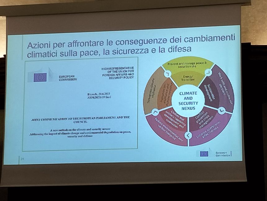 AAA Vasto a Palazzo della Minerva del Senato alla conferenza su clima, difesa e sicurezza