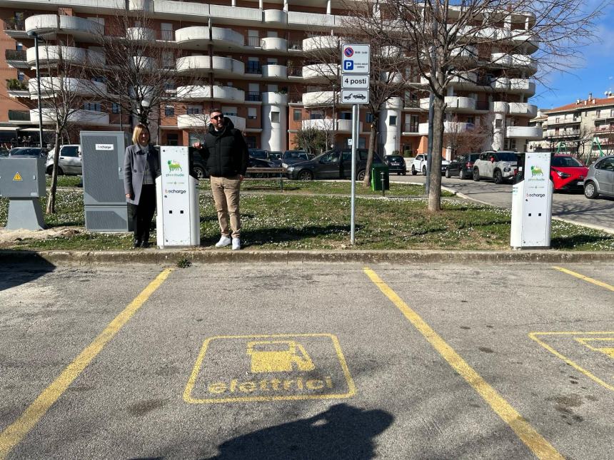 Sulla circonvallazione Histoniense tre nuove colonnine di ricarica per auto elettriche