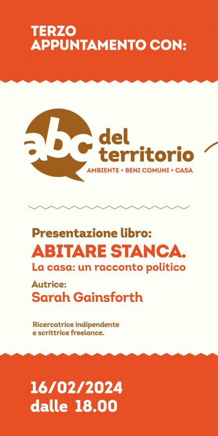 Sarah Gainsforth ospite de La Conviviale presenta il libro "Abitare stanca"