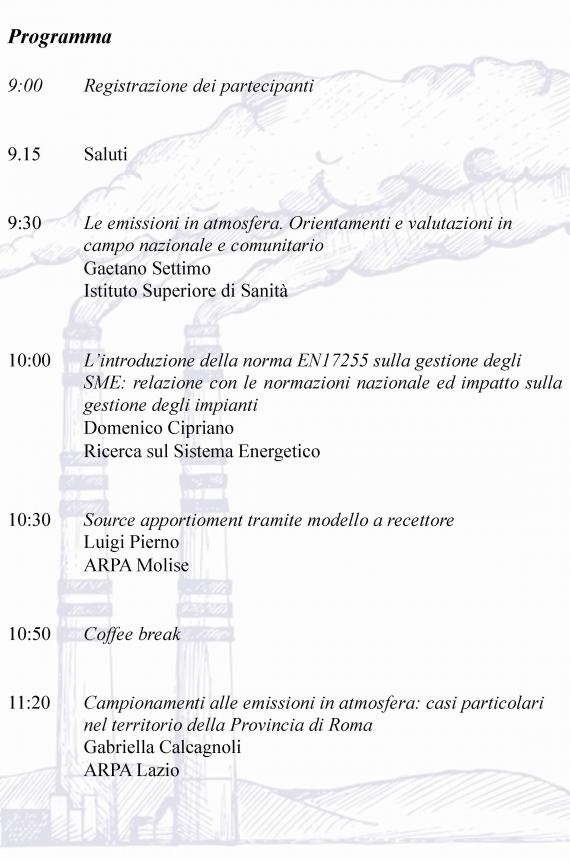 Dalle emissioni all'immissioni: una giornata studio per comprendere il problema