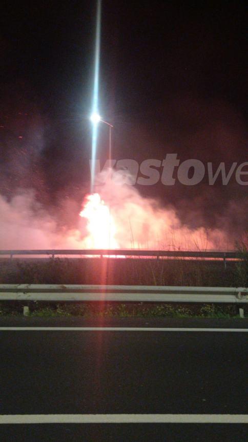 Rogo di sterpaglie sulla Trignina in territorio di Fresagrandinaria e a San Salvo