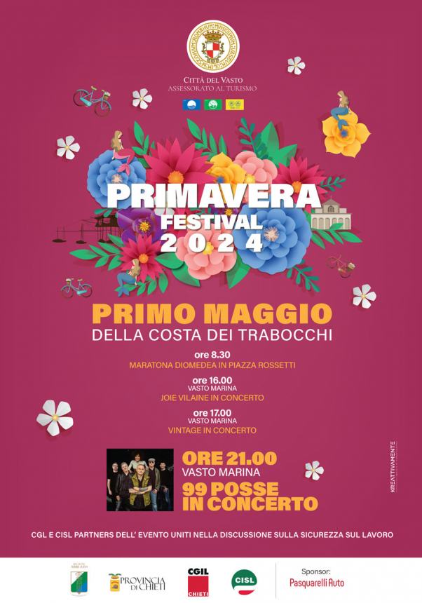 Festival di Primavera: il 1° maggio a Vasto Marina concerto gratuito dei 99 Posse
