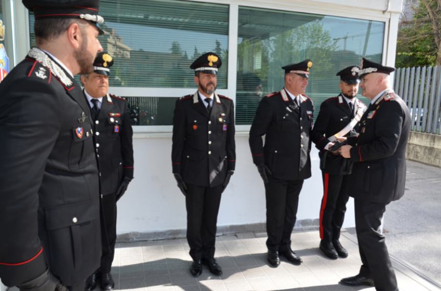 Carabinieri, il comandante Neosi in visita al Comando di Chieti 