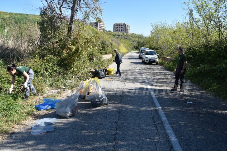 Giornata ecologica alla "Bufalara", si trova di tutto nei rifiuti abbandonati sul territorio