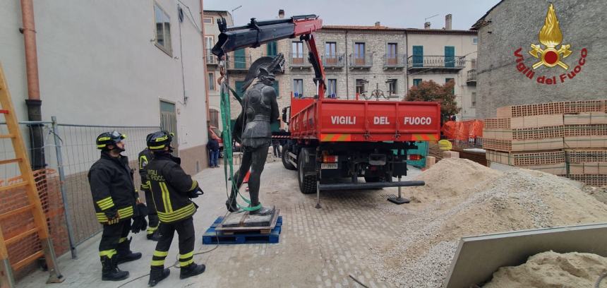 Recuperata la statua secolare del Guerriero Sannita, un simbolo del Molise