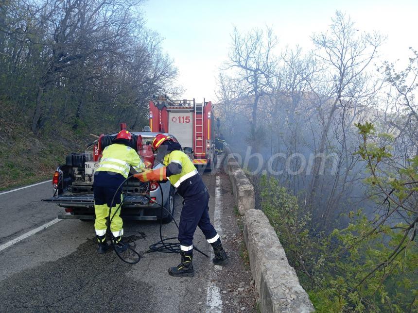 Ampio rogo a Carunchio: in fiamme 15 ettari e 2 Canadair in azione