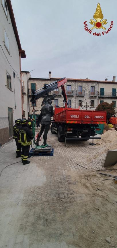 Recuperata la statua secolare del Guerriero Sannita, un simbolo del Molise