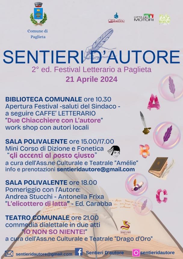 A Paglieta arriva la seconda edizione de  “Sentieri d’autore”