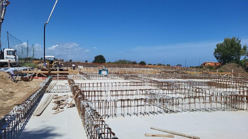 Il cantiere in contrada Colle della Torre