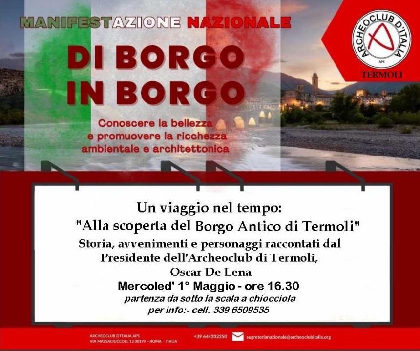 "Di Borgo in Borgo", Primo maggio con l'Archeoclub a Termoli