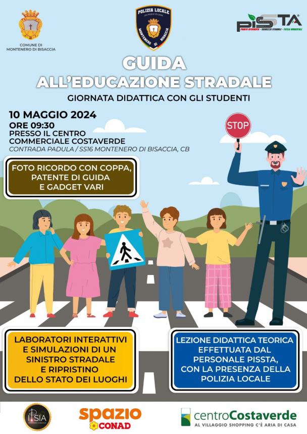 Guida all'educazione stradale con gli alunni di Montenero