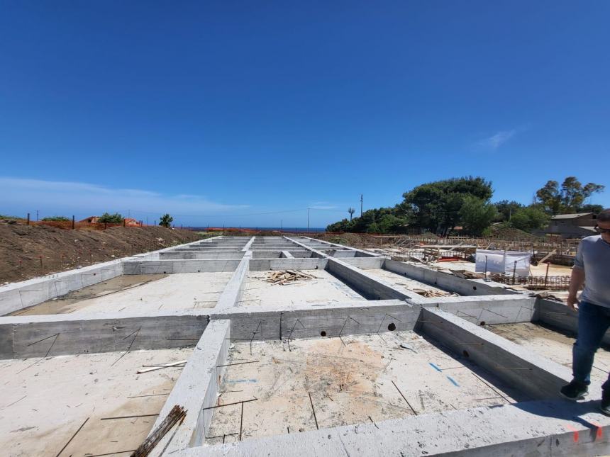 Il cantiere in contrada Colle della Torre