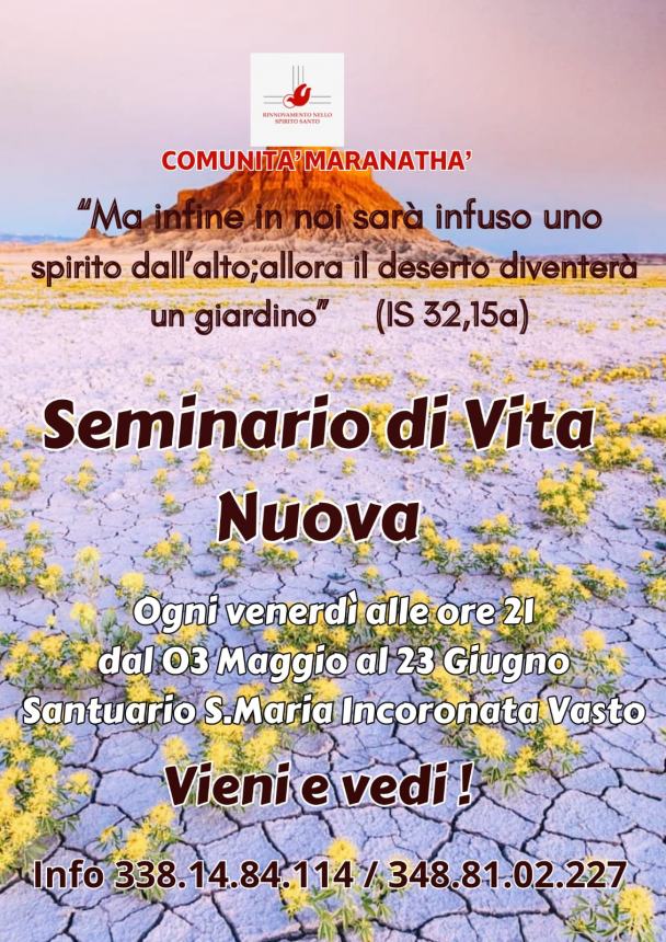 All’Incoronata di Vasto il seminario di Vita Nuova del gruppo rinnovamento Maranathà