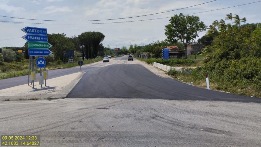 Terminati i lavori di rifacimento del manto stradale a Vasto Nord