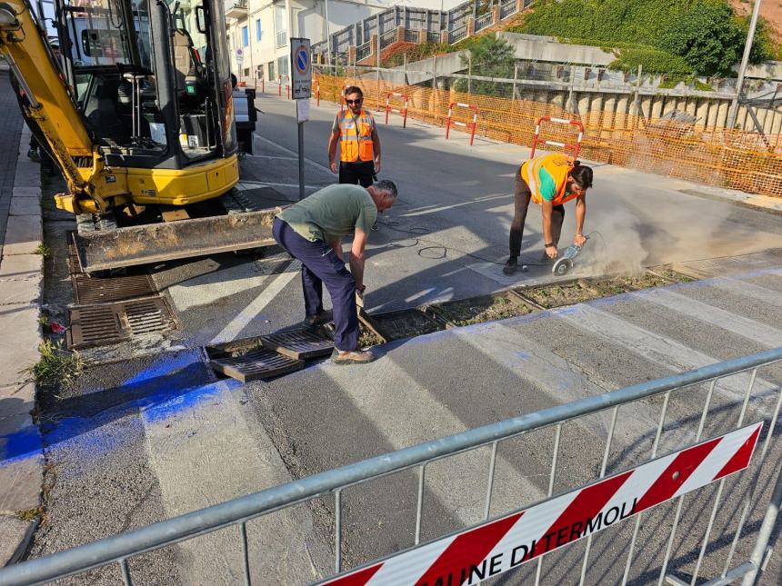 Lavori in corso prima del Giro d'Italia