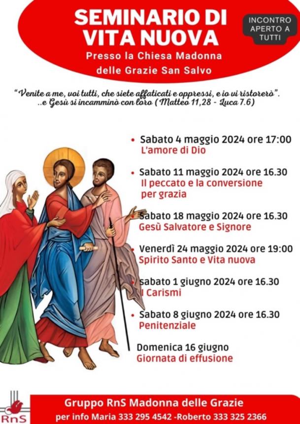 “Gesù, Salvatore e Signore", a San Salvo il nuovo Seminario di Vita Nuova 