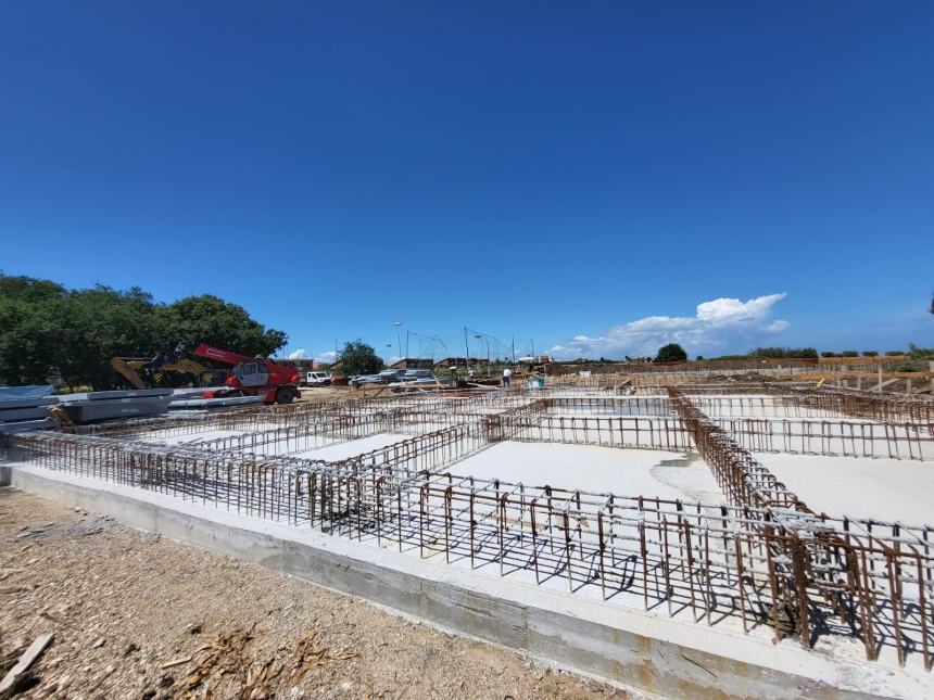 Il cantiere in contrada Colle della Torre