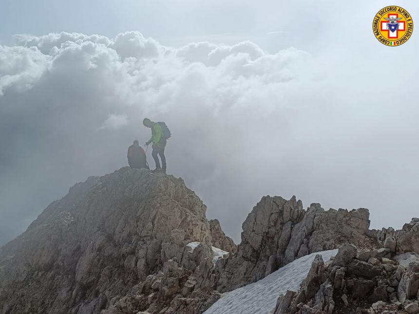 Escursionisti tedeschi salvati sul Corno Grande del Gran Sasso