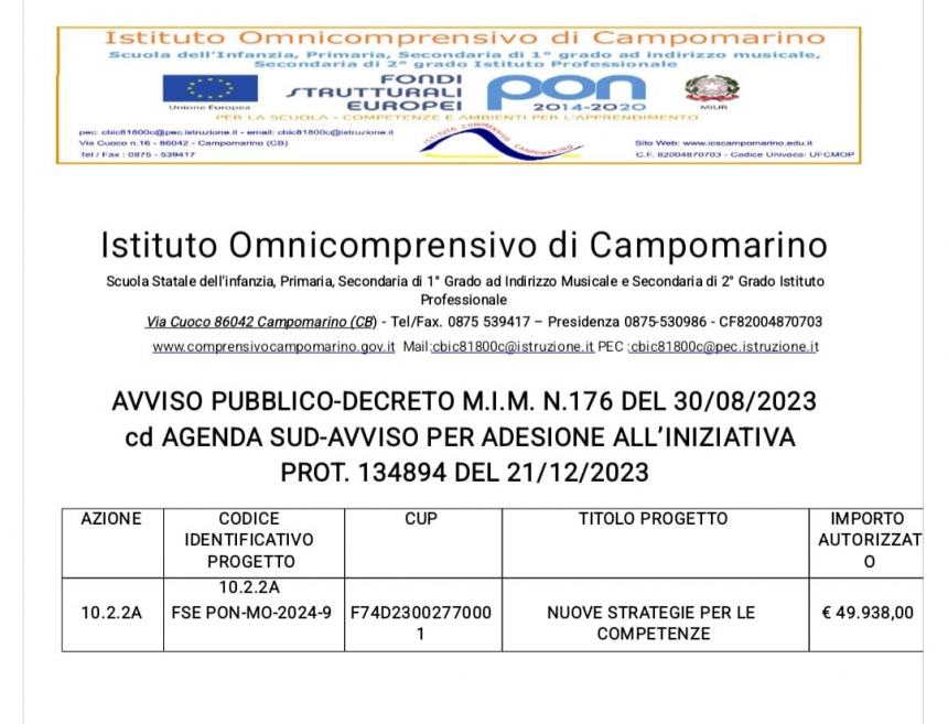 Agenda Sud: "Nuove strategie per le competenze di base" a Campomarino