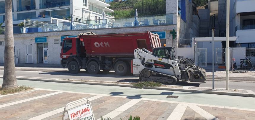 Cantiere stradale sul lungomare Nord di Termoli