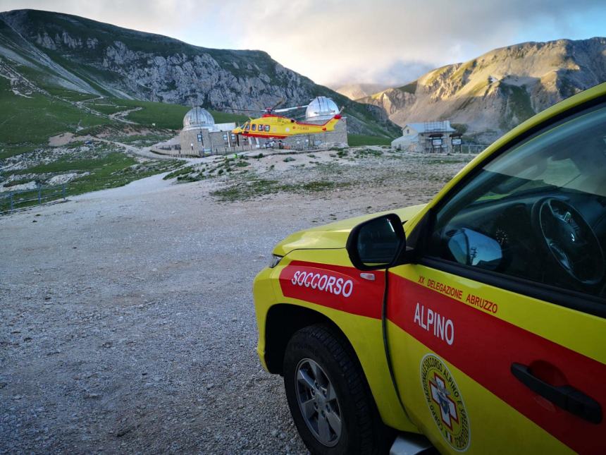 Escursionisti tedeschi salvati sul Corno Grande del Gran Sasso