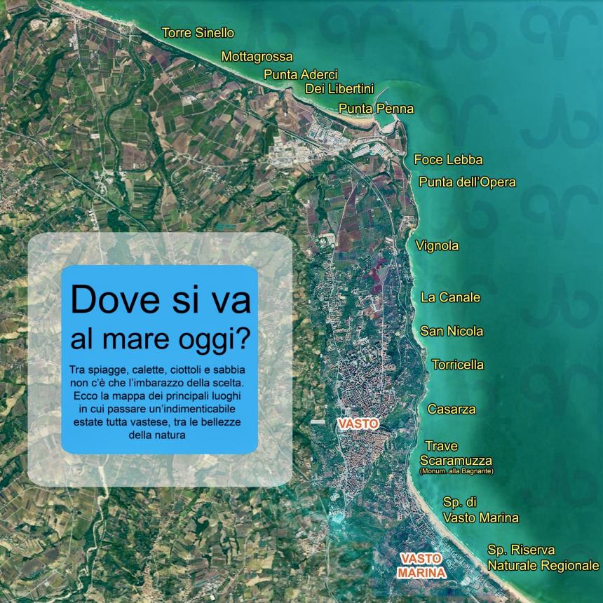 Dove si va al mare a Vasto? Ecco la mappa di Pino Rosini: “Nata per curiosità e necessità”