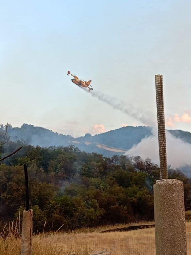 Ancora focolai a Lentella, in azione nuovamente un canadair