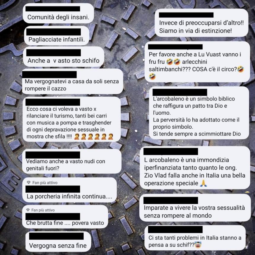 "Pride Week a Vasto, sui social commenti di odio nei confronti della comunità LGBTQIA+"