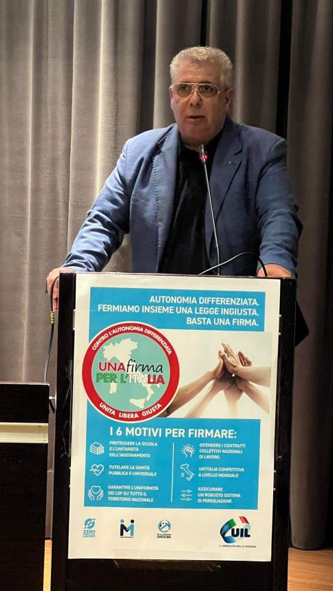 Uil Abruzzo: “Firmare contro l’autonomia differenziata, per un’Italia unita, libera e giusta”