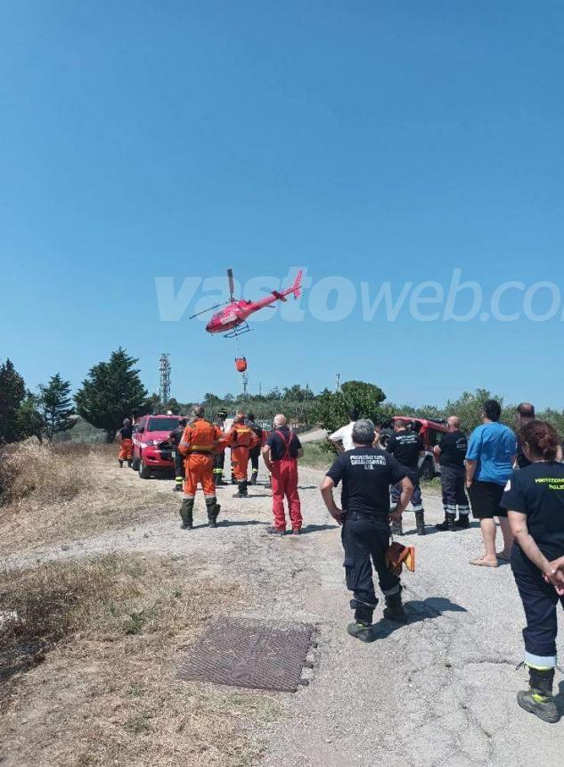 Domato il rogo tra Monteodorisio e Cupello, si lavora sugli ultimi focolai