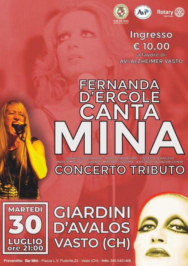 “Fernanda D'Ercole canta Mina” a Vasto il concerto benefico