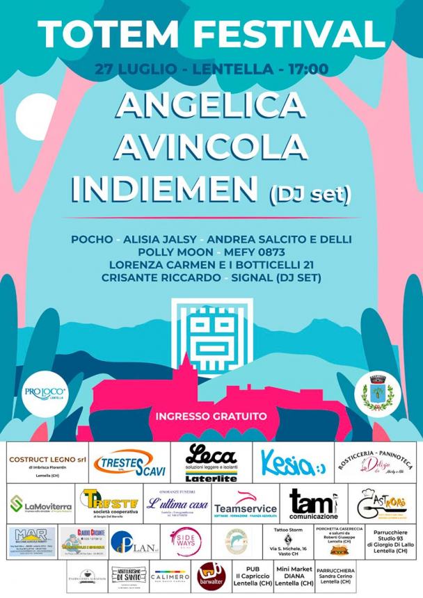 A Lentella arriva il “Totem Festival”, ospiti gli artisti  Avincola, Angelica e Indiemen