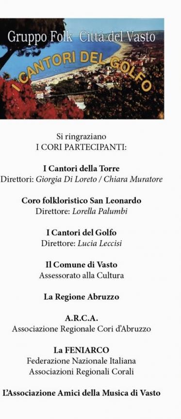 Un concerto a Vasto  de ”I Cantori del Golfo” in ricordo del Maestro Nicolamaria Stivaletta