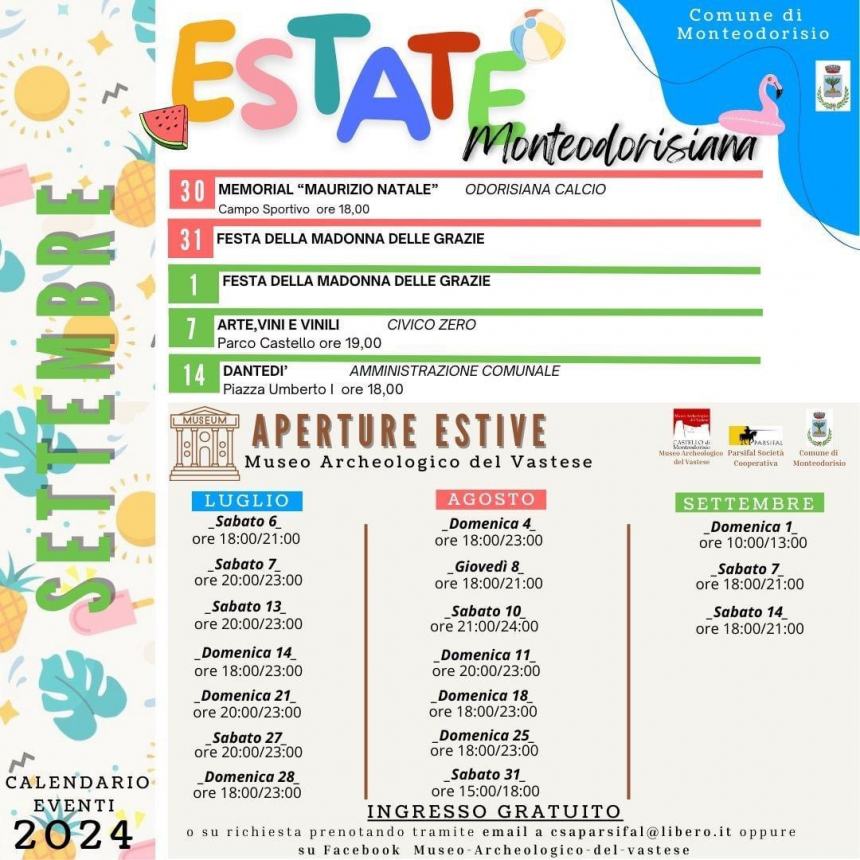 Estate a Monteodorisio, ecco il calendario: musica, sport e ottimo cibo