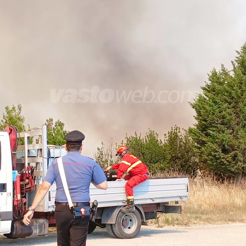 Domato il rogo tra Monteodorisio e Cupello, si lavora sugli ultimi focolai