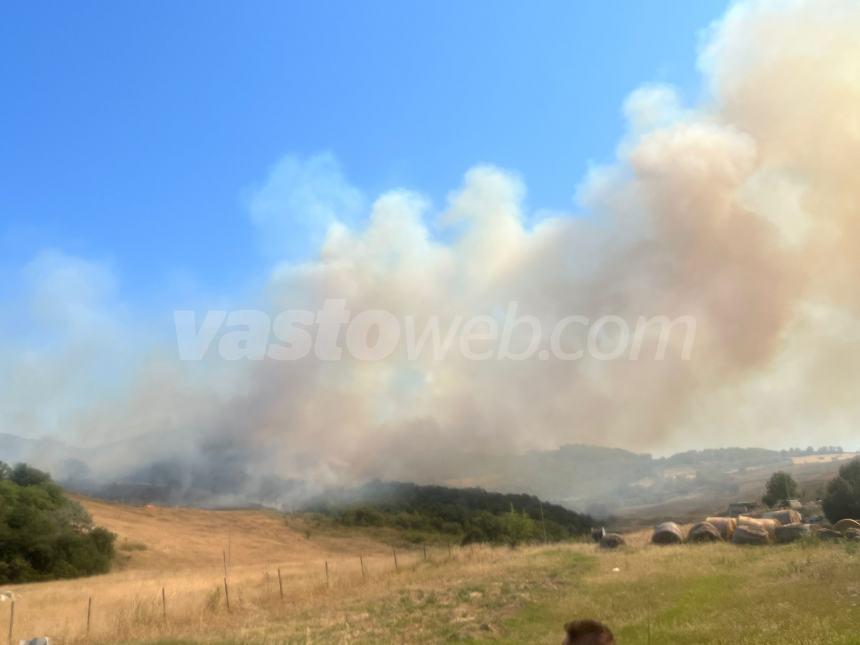 Terreni in fiamme a Scerni: intervengono i vigili del fuoco