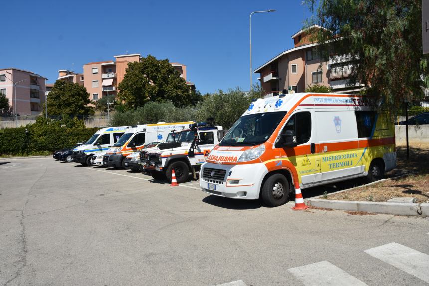 La benedizione delle nuove ambulanze alla Misericordia