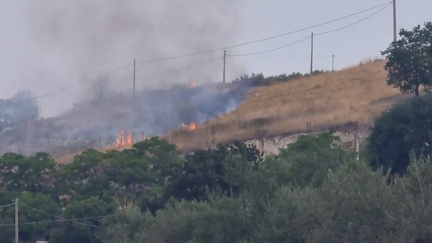 Fiamme a Ferragosto, incendio a ridosso del bosco Corundoli 