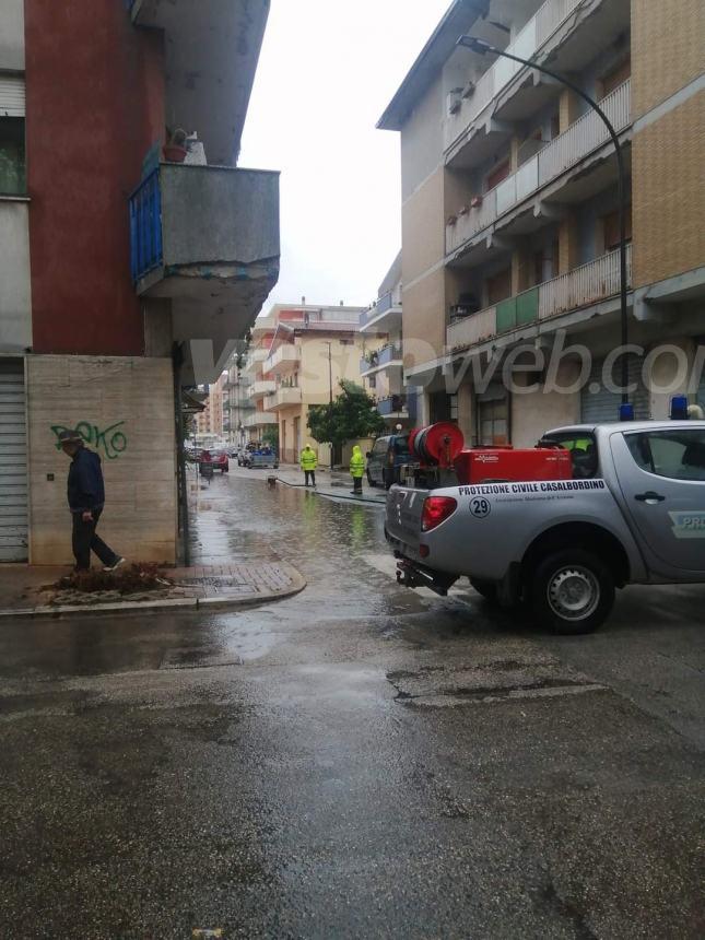 Bomba d’acqua a Pescara, sul posto anche la protezione civile di Casalbordino