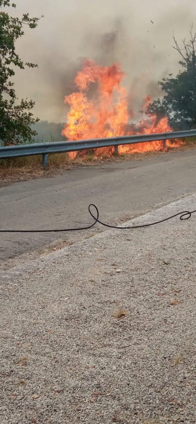 Ampio incendio a Rocca San Giovanni: necessario l’intervento di mezzi aerei