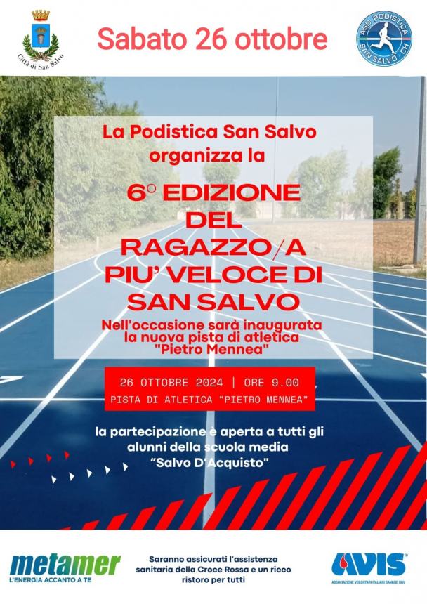 Inaugurazione della pista di atletica e gara "Ragazzo/a più veloci di San Salvo"